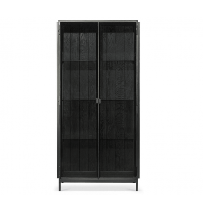 Ethnicraft Anders Storage Cupboard W87/D45/H180cm – 3 Shelves – Tempered Glass Doors